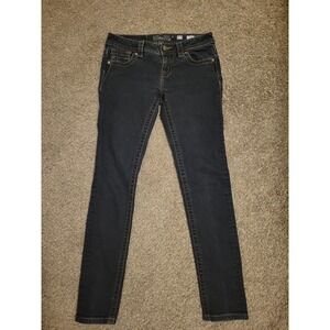 Miss Me Jeans Women's 27 Dark Wash Denim Mid Rise Skinny Stretch Denim